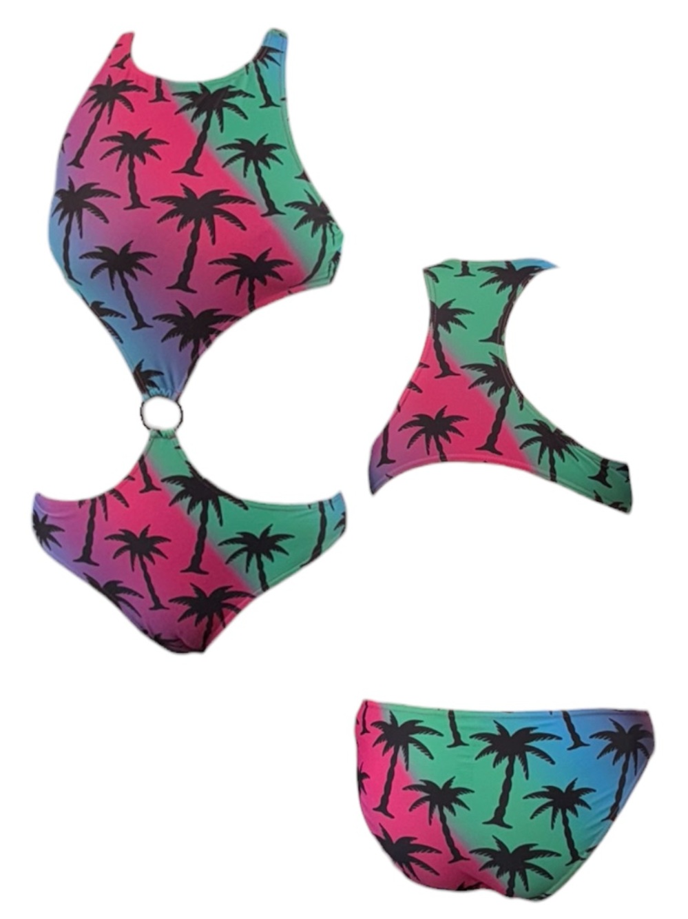 Tropical Palm Cut Out One Piece